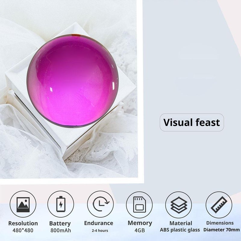 Memory Sphere Lamp, 2.7" Crystal Ball Video Player, 2026 New Memory Lamp Ball, Digital Display Sphere, CrystalBall Video Player Ideal for Christmas Gifts and Christmas Decorations (Orange 1 Pcs) - Image 4